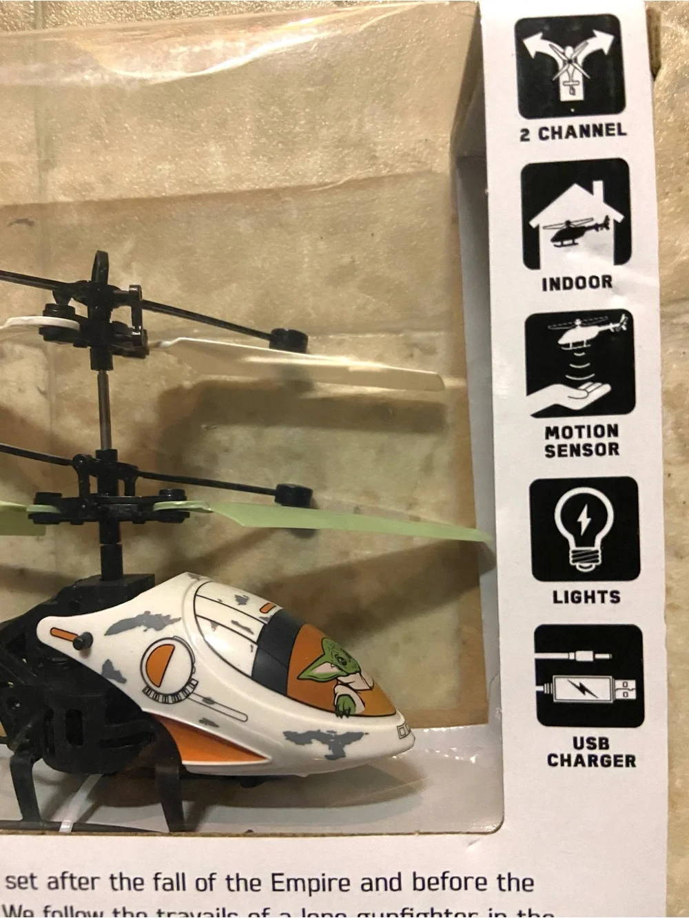 NIB Star Wars Mandalorian Green & White RC Helicopter Toy